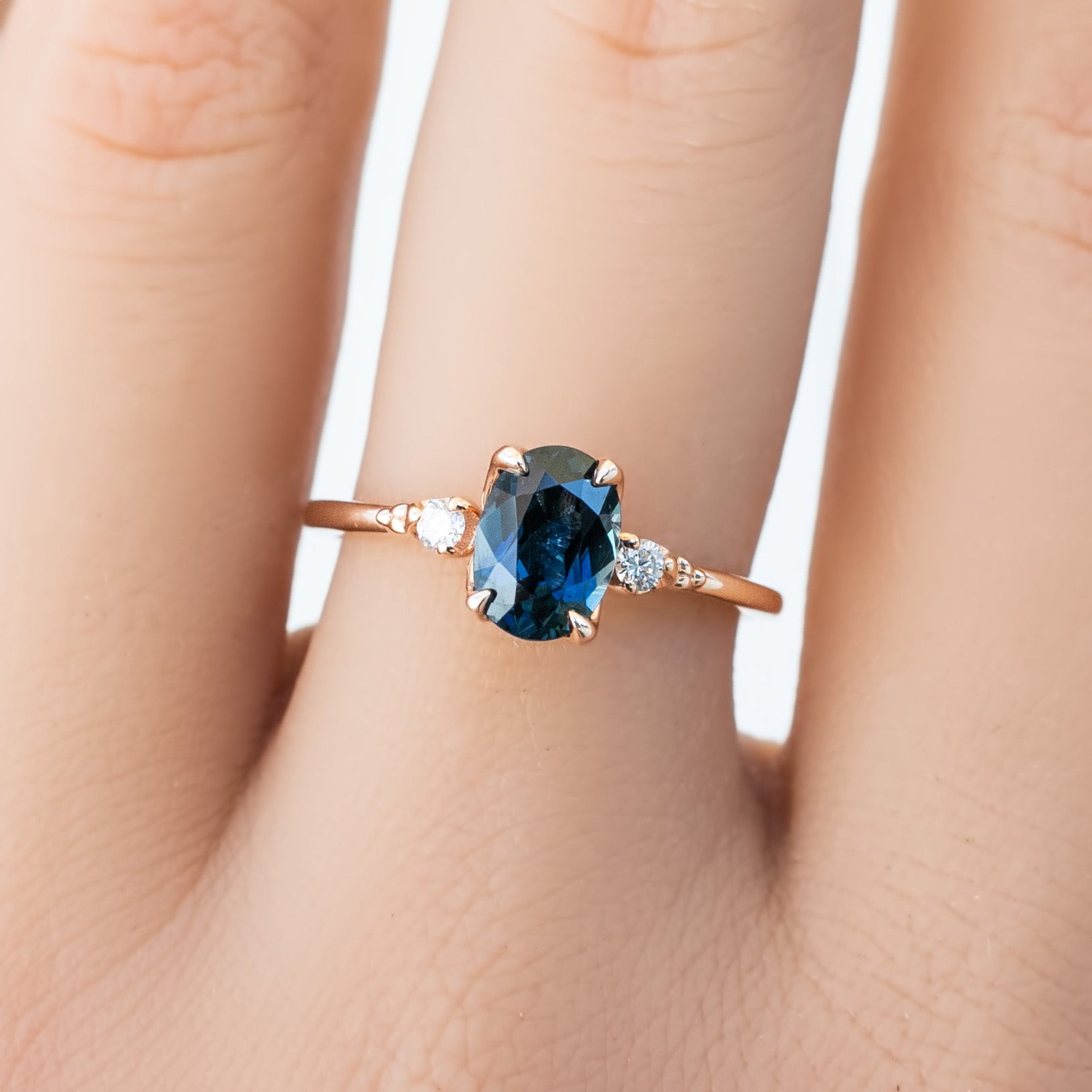 Estel Ring, 1.32ct Queensland Sapphire, oval shape gemstone