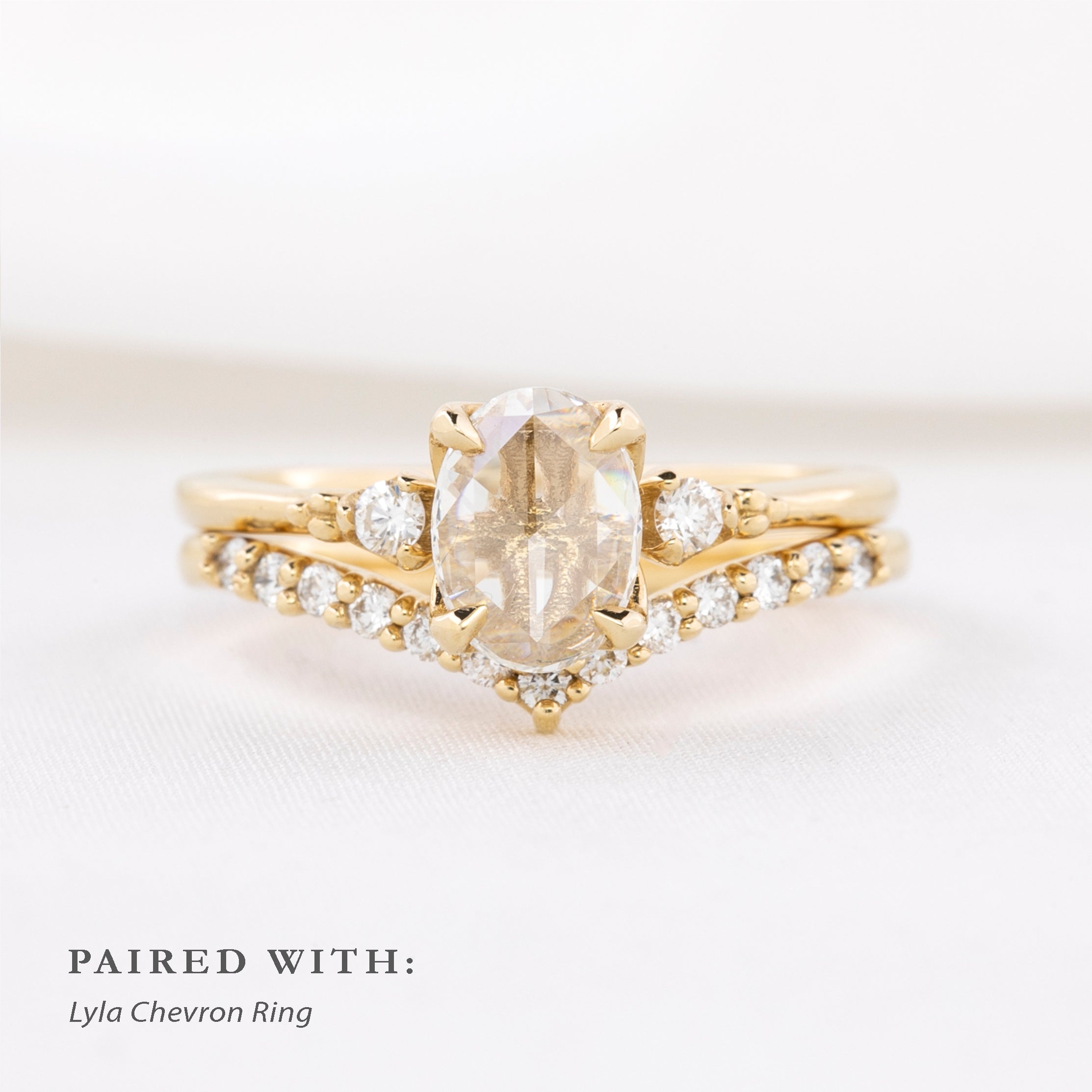 Estel Ring, 0.60ct Oval Rose Cut Diamond