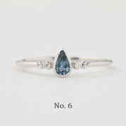 Estel Bezel Ring, 0.35ct Unheated Teardrop Sapphire