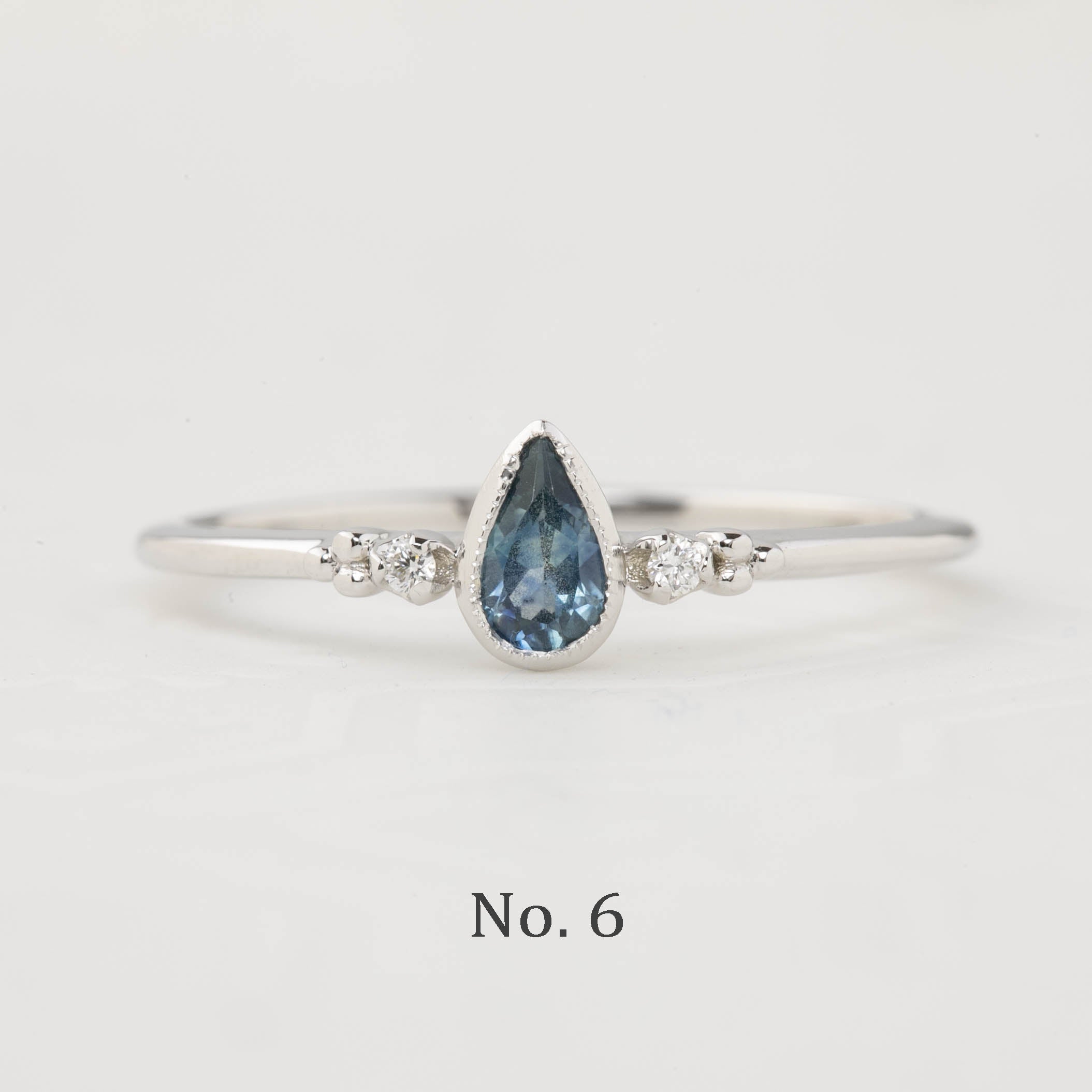 Estel Bezel Ring, 0.35ct Unheated Teardrop Sapphire