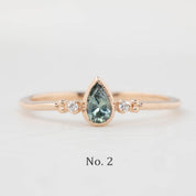 Estel Bezel Ring, 0.35ct Unheated Teardrop Sapphire