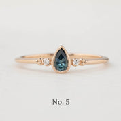 Estel Bezel Ring, 0.35ct Unheated Teardrop Sapphire