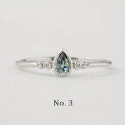 Estel Bezel Ring, 0.35ct Unheated Teardrop Sapphire