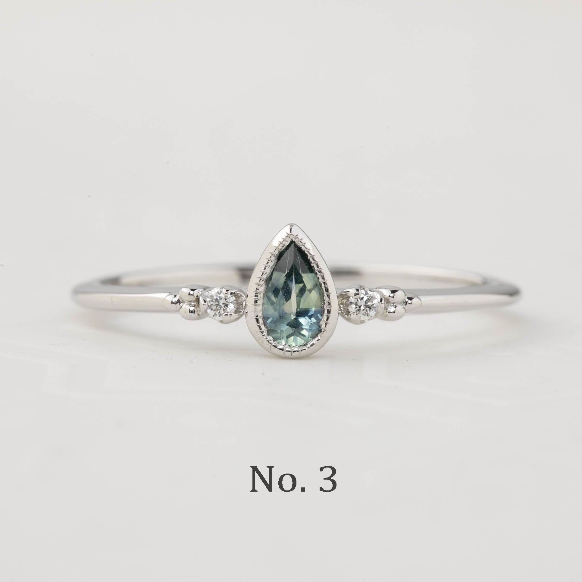 Estel Bezel Ring, 0.35ct Unheated Teardrop Sapphire