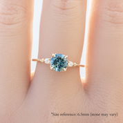 Estel Ring, 1.14ct Blue green Montana Sapphire