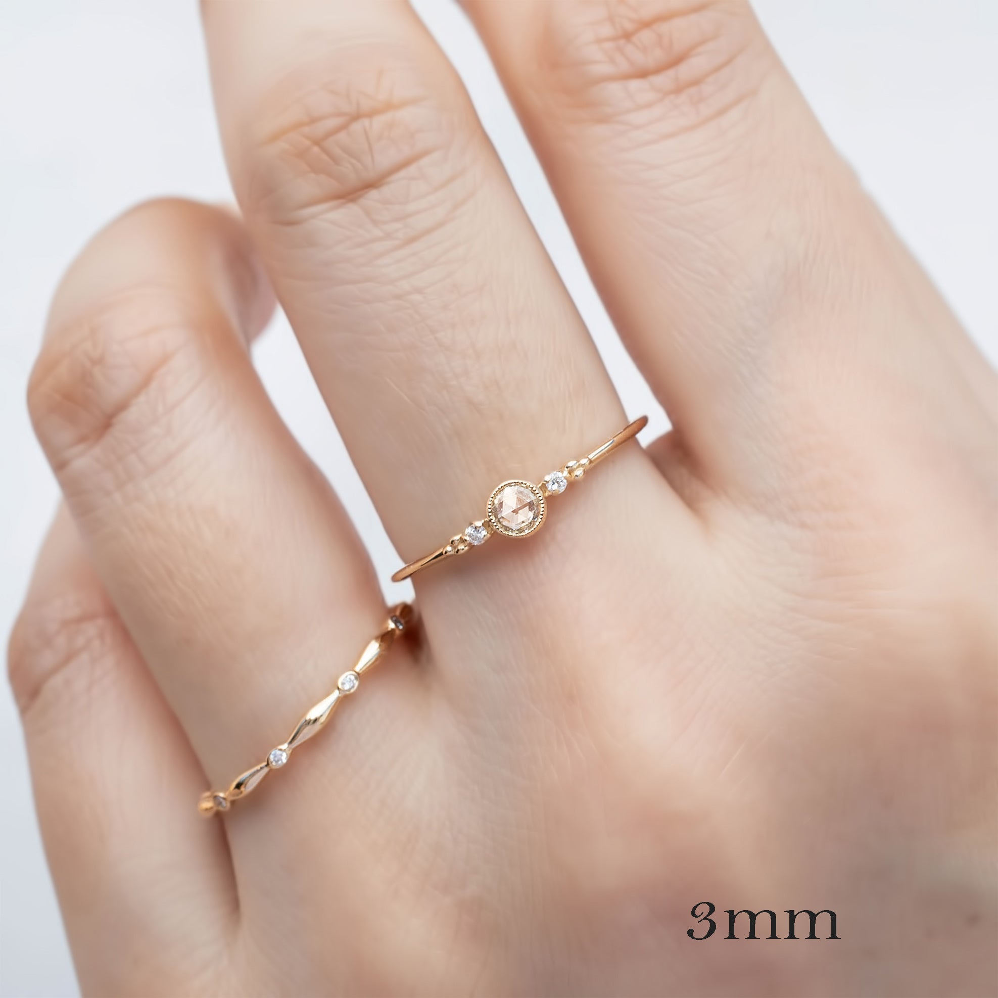 Estel Bezel Ring, Rose Cut Diamond