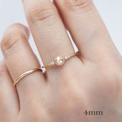 Estel Bezel Ring, 0.15ct Rose Cut Diamond