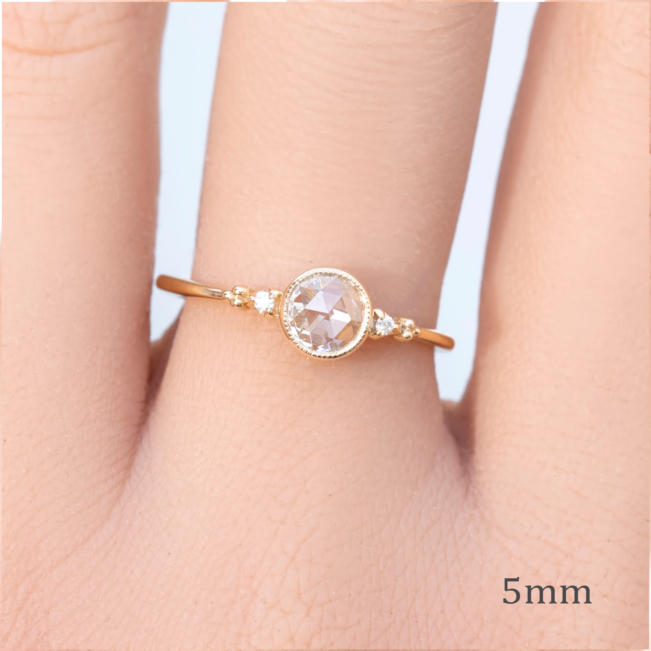 Estel Bezel Ring, Rose Cut Diamond