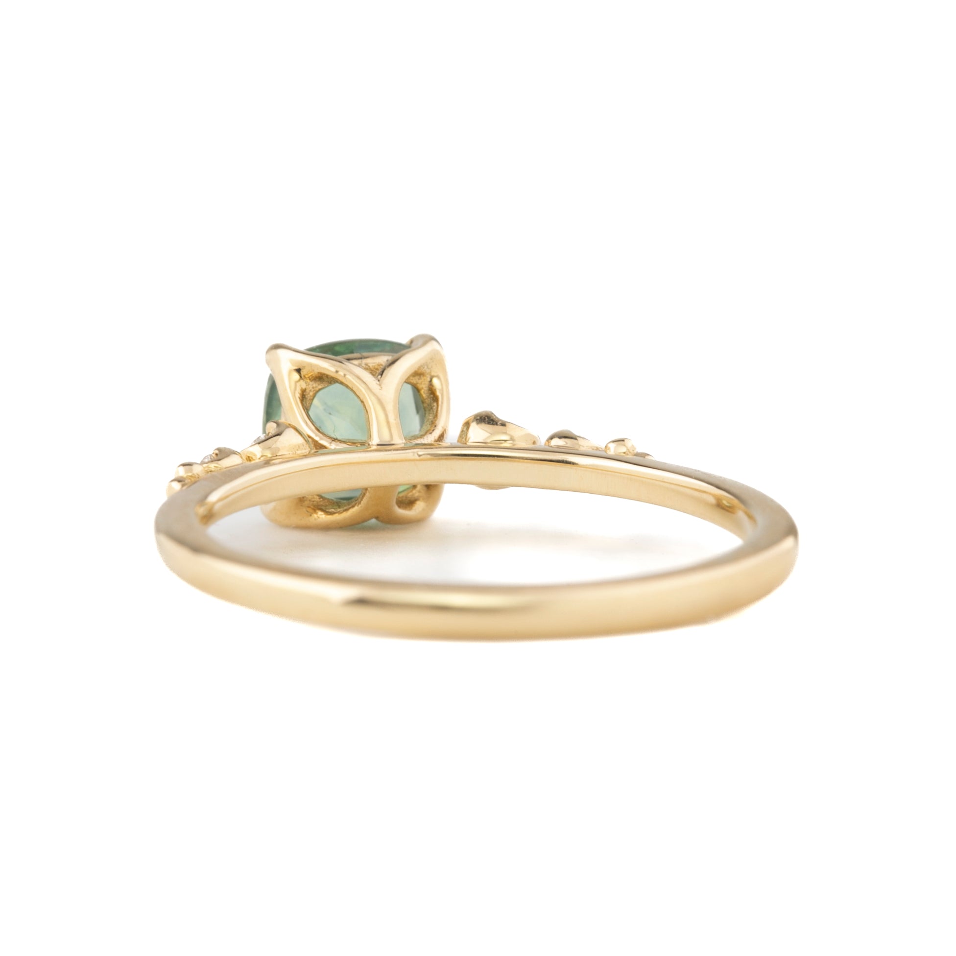 Estel Fleur Ring, 1.26ct Green Montana Sapphire