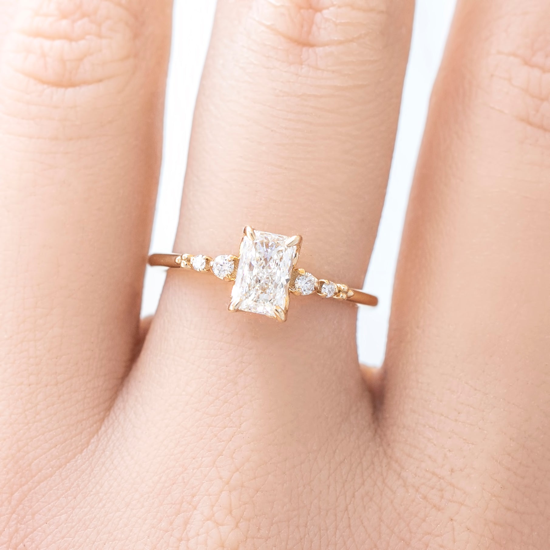 Estel Fleur Ring, 0.70ct Radiant Diamond | GIA Certified