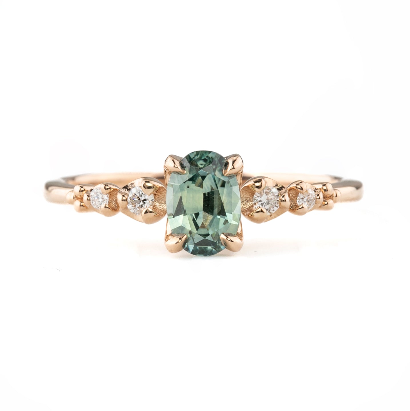 Estel Fleur Ring, 0.74ct Montana Sapphire, oval shape gemstone