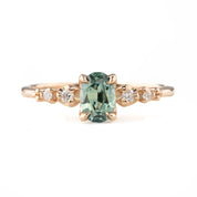Estel Fleur Ring, 0.74ct Montana Sapphire, oval shape gemstone