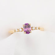 Estel Fleur Ring, 0.61ct Unheated Madagascar Sapphire, oval shape gemstone