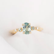 Estel Fleur Ring, 1.02ct Light Aqua Blue Montana Sapphire