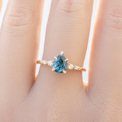 Estel Fleur Ring, 0.93ct Blue Montana Sapphire