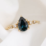 Estel Fleur Ring, 1.39ct Teal Blue Queensland Sapphire