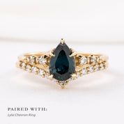 Estel Fleur Ring, 1.39ct Teal Blue Queensland Sapphire