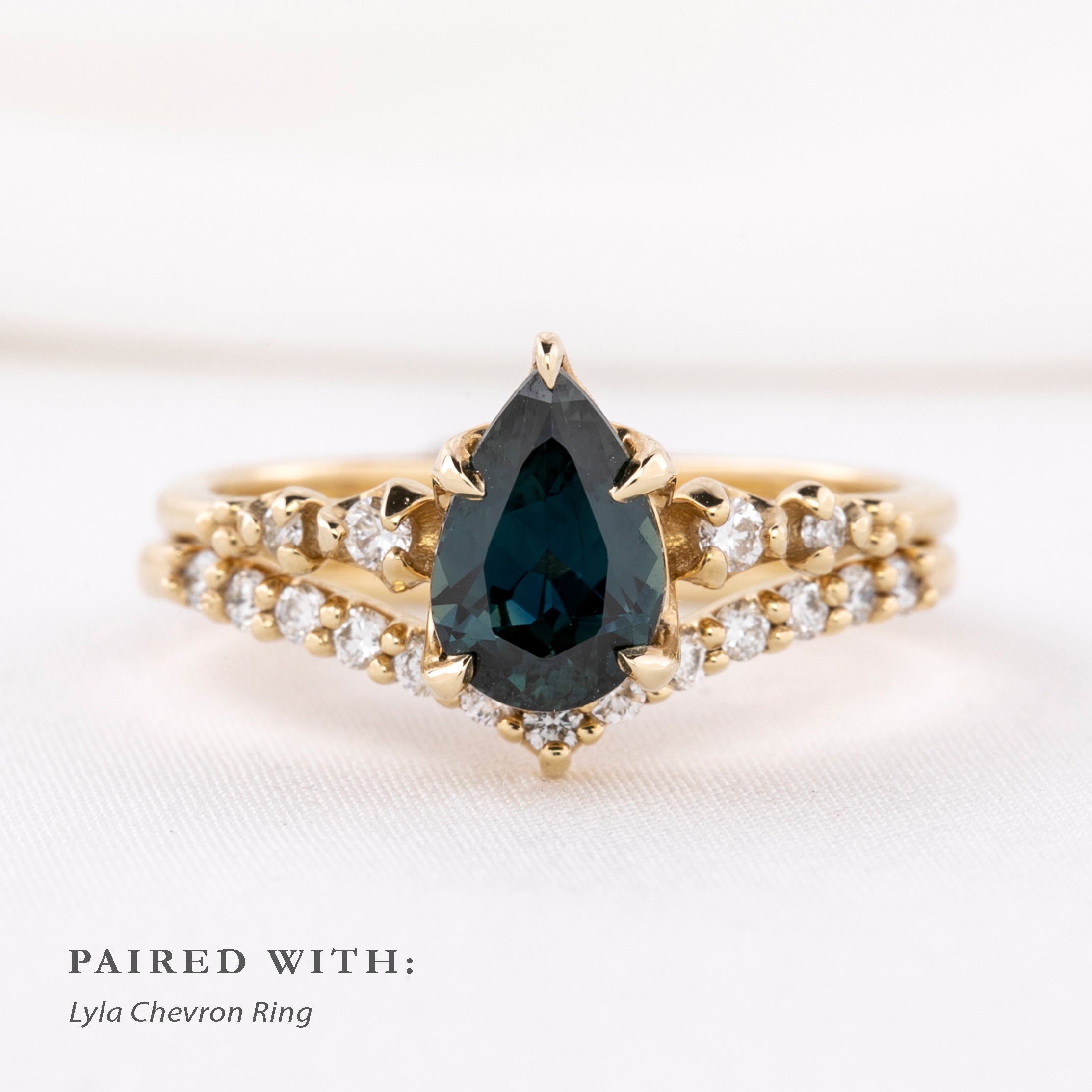 Estel Fleur Ring, 1.39ct Teal Blue Queensland Sapphire