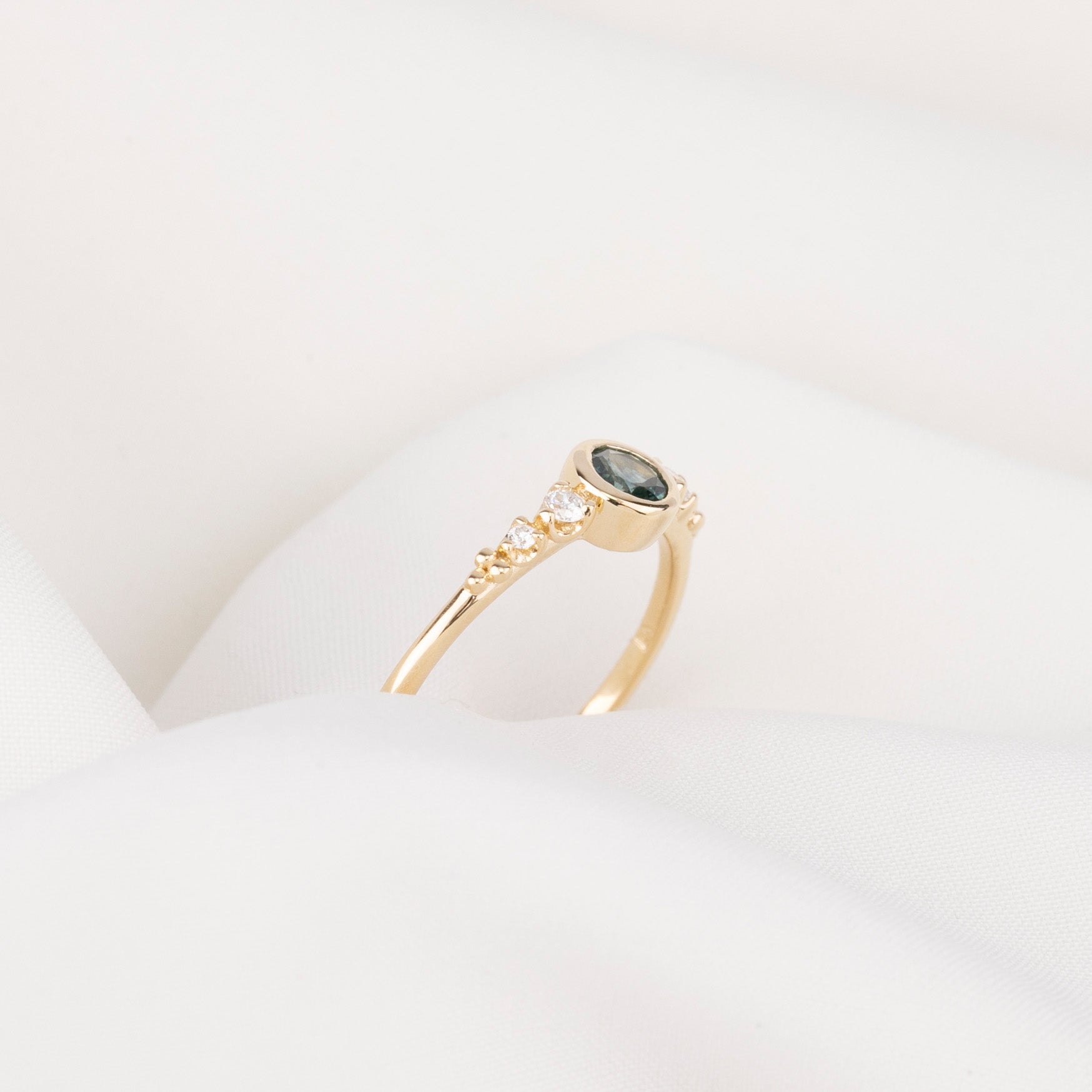 Estel Fleur Bezel Ring, 0.30ct Montana Sapphire