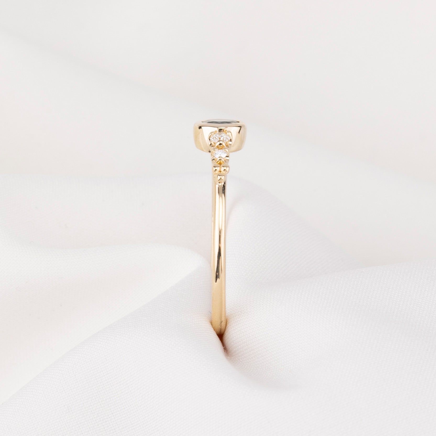 Estel Fleur Bezel Ring, 0.30ct Montana Sapphire