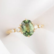 Estel Fleur Ring, 1.75ct Montana Sapphire, oval shape gemstone