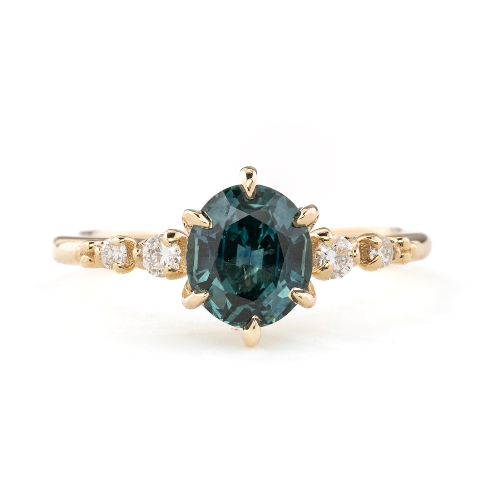 Estel Fleur Ring, 1.84ct Montana Sapphire, oval shape gemstone