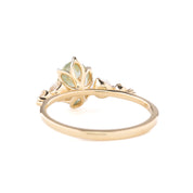 Estel Fleur Grand Ring, Aqua Green Montana Sapphire, oval shape gemstone