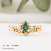 Estel Fleur Ring, 0.90ct Blue Green Montana Sapphire