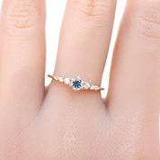 Estel Fleur Ring, 0.30ct Montana Sapphire of your choice