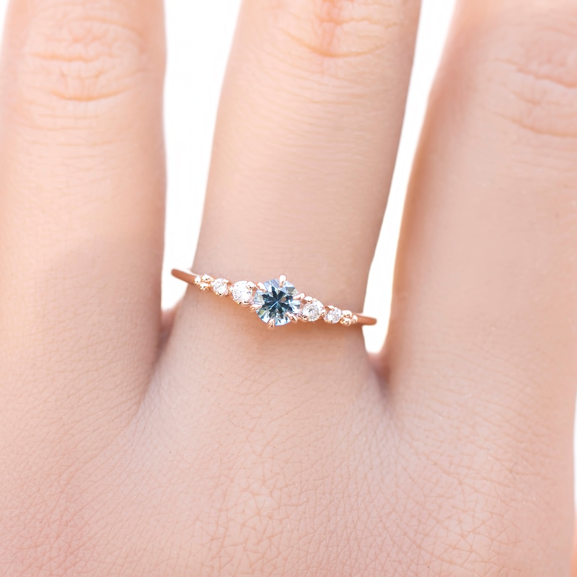 Estel Fleur Ring, 0.30ct Montana Sapphire of your choice
