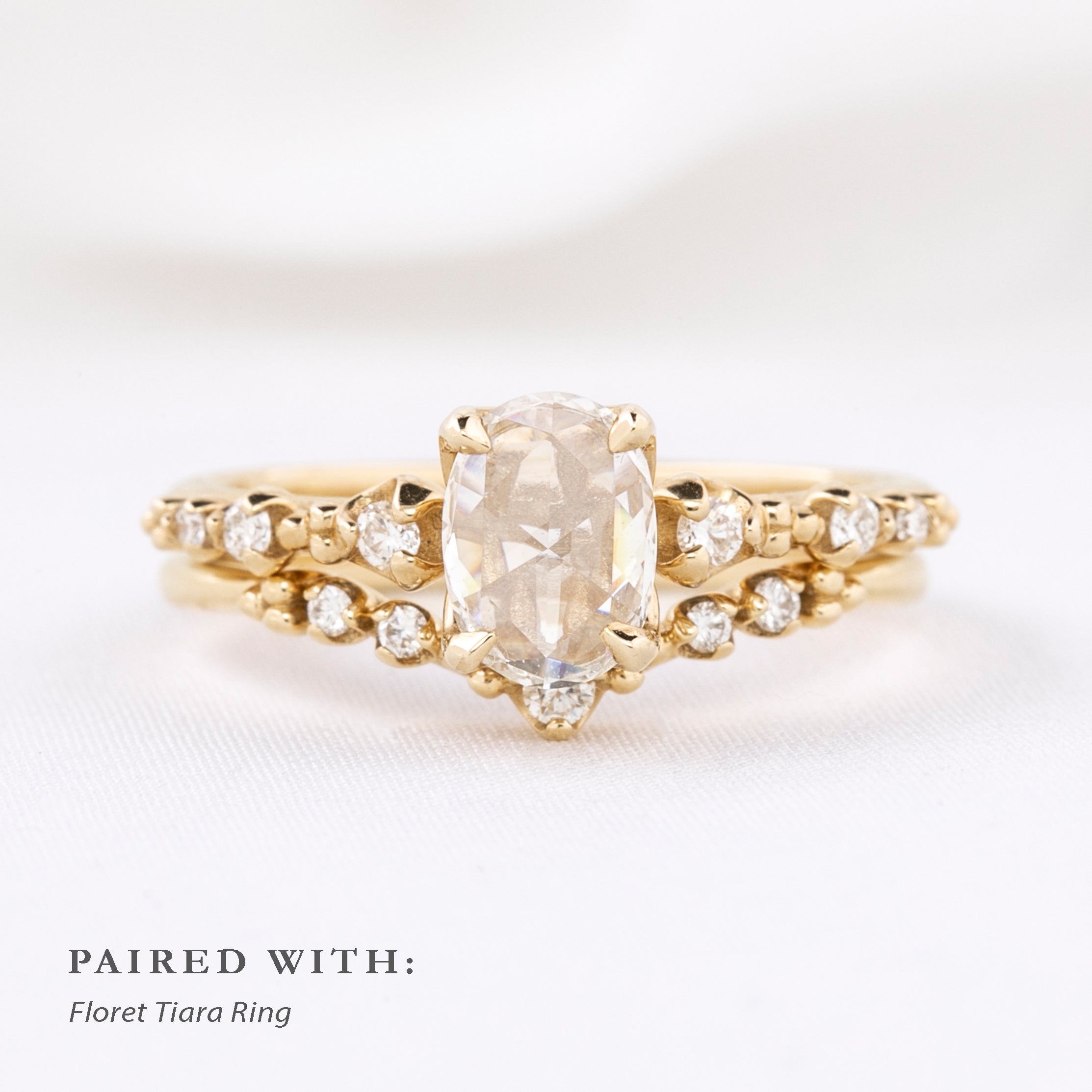 Wisteria Oval Rose Cut Diamond Ring