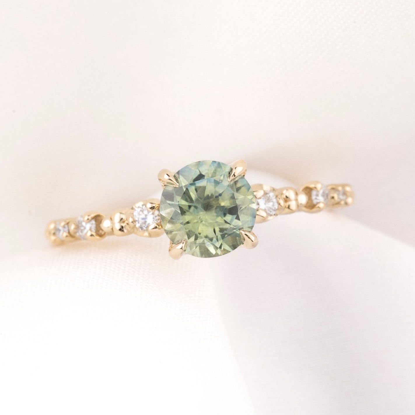Wisteria Ring, 1.19ct Montana Sapphire