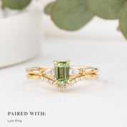 Estel Petal Ring, 0.87ct Green Montana Sapphire