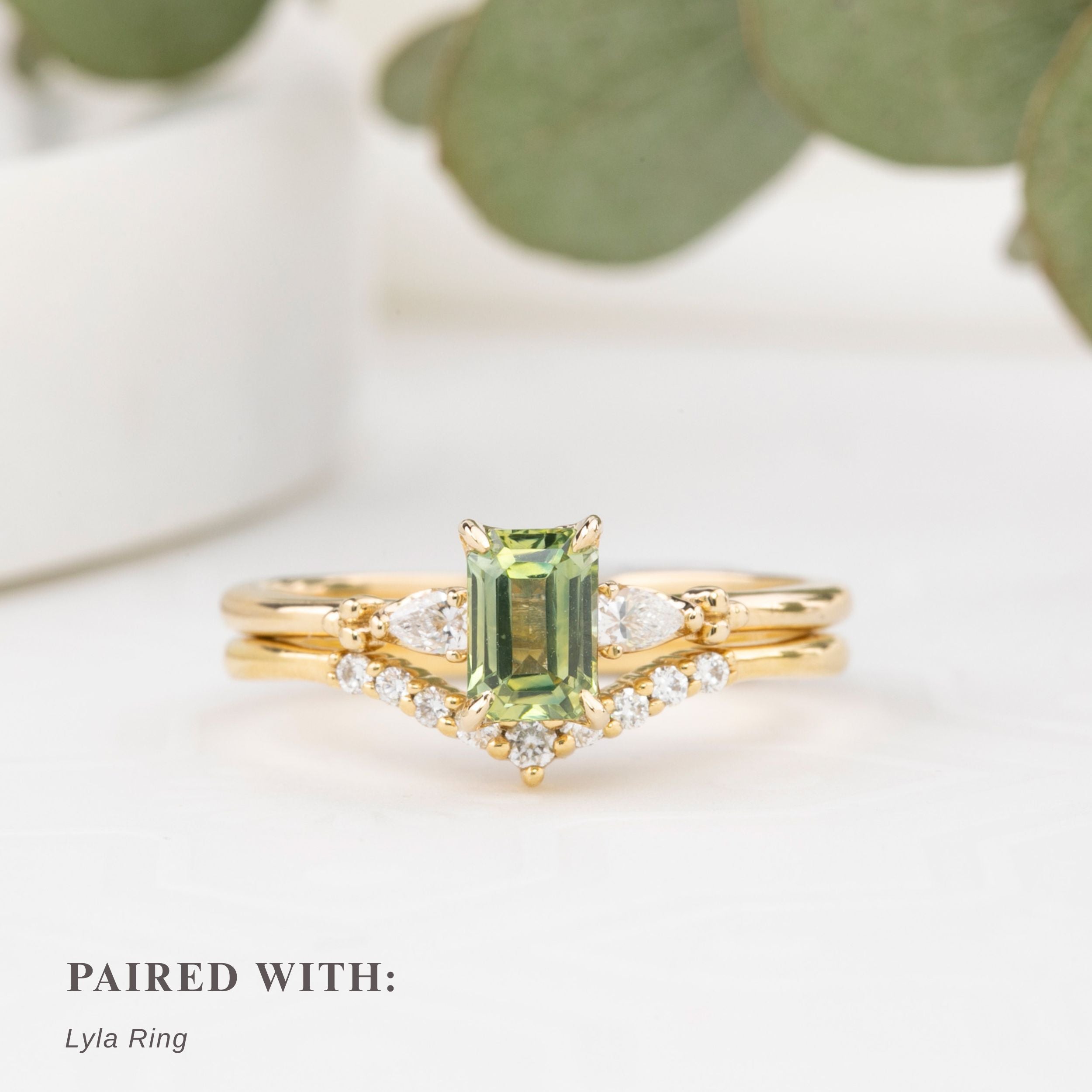 Estel Petal Ring, 0.87ct Green Montana Sapphire