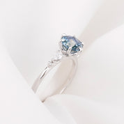 Estel Petal Ring, 1.62ct Blue Montana Sapphire