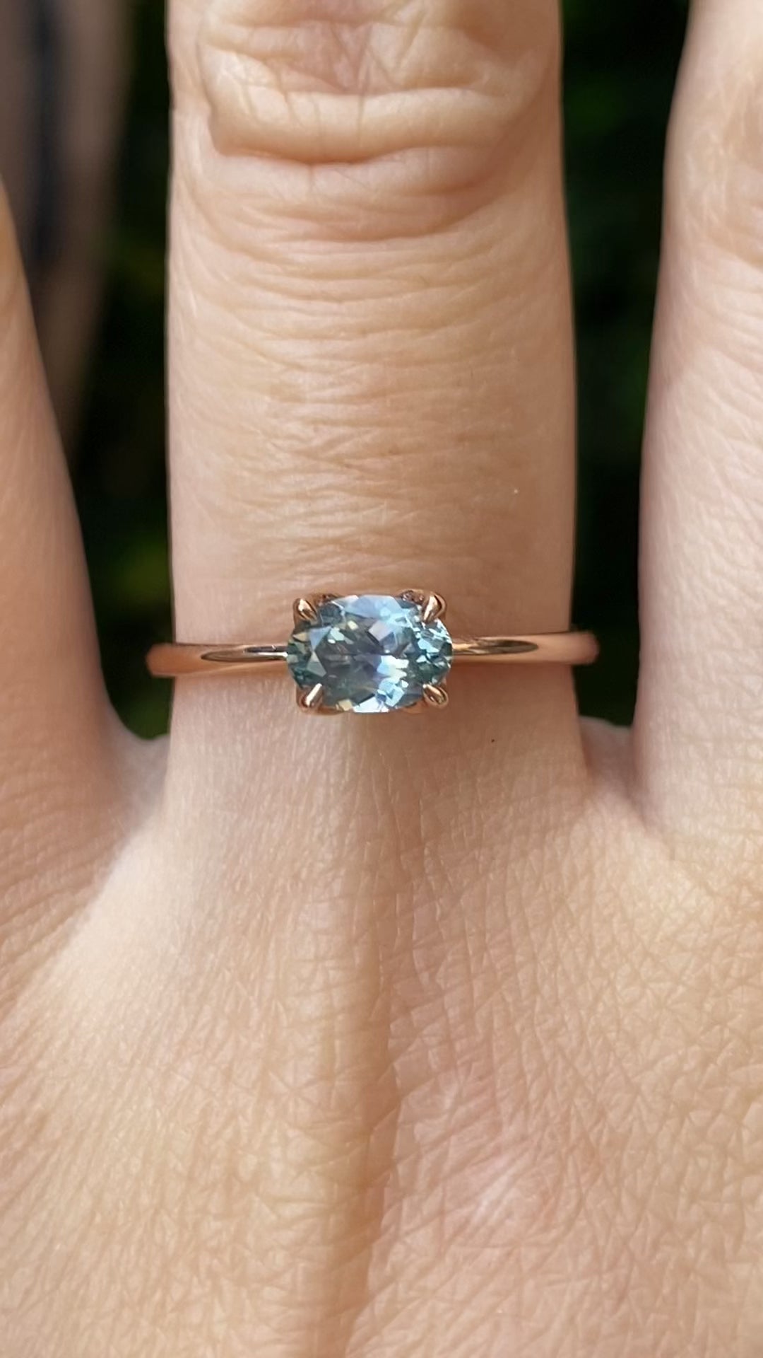 Sara Ring, 0.86ct Blue Montana Sapphire