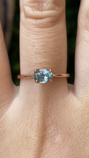 Sara Ring, 0.86ct Blue Montana Sapphire