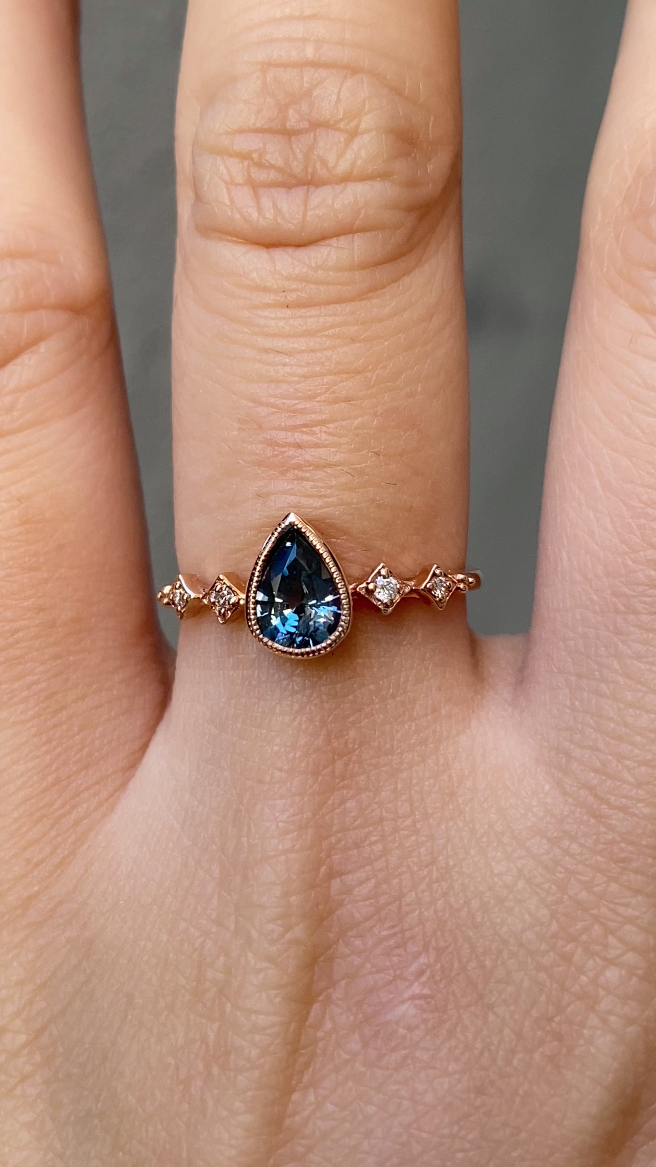 Celeste Ring, 0.71ct Blue Montana Sapphire