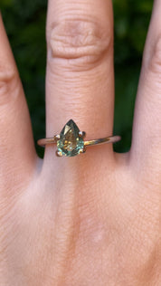 1.19ct Pear Cut Green Madagascar Sapphire SF425