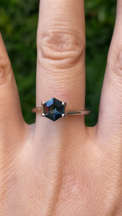 1.26ct Hexagon Cut Blue Green Madagascar Sapphire sf490