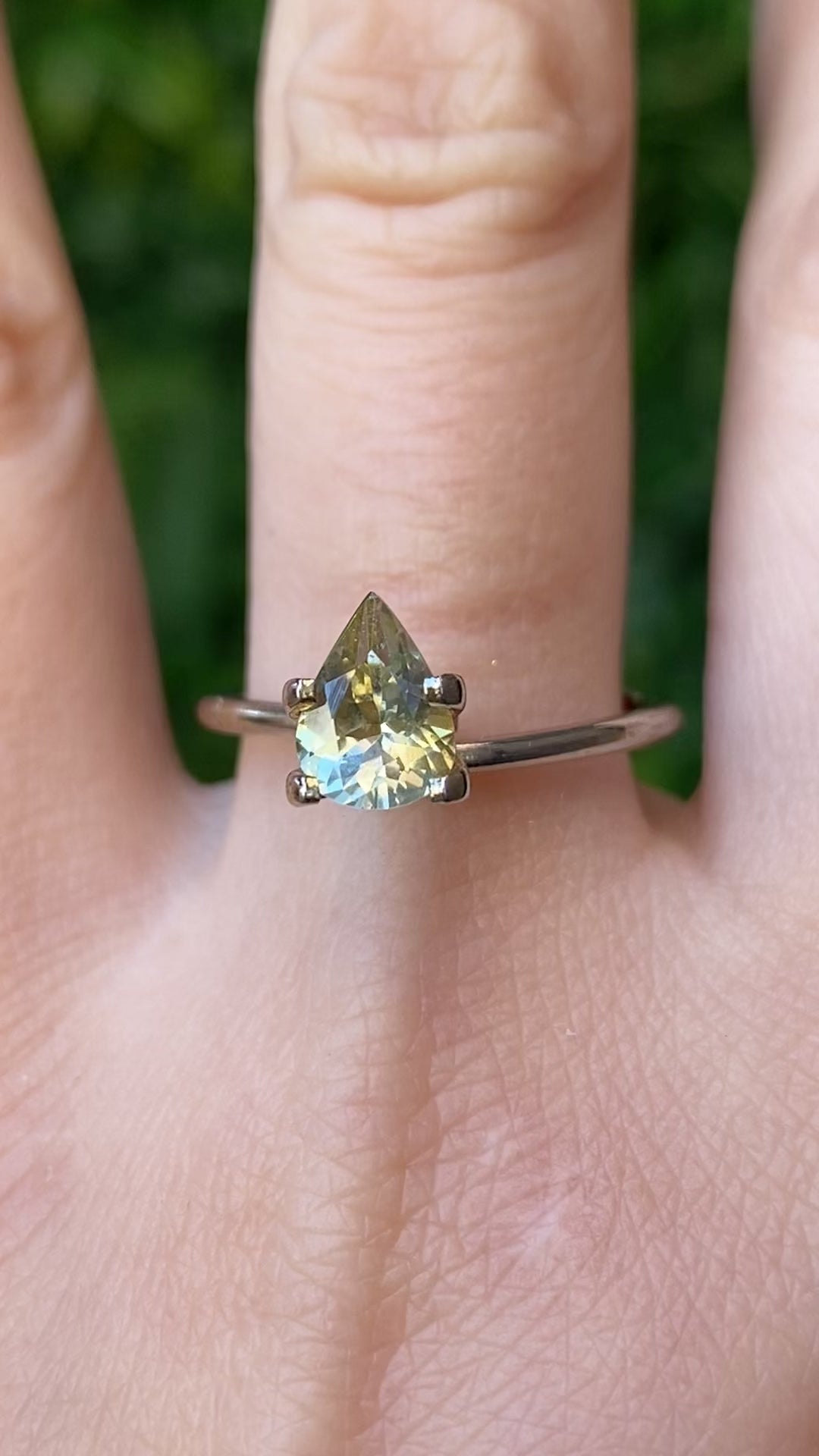 1.15ct Pear Cut Light Green Montana Sapphire SF542