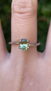 1.18ct Oval Cut Green Montana Sapphire SO744