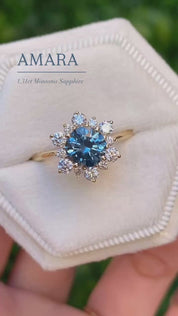Amara Ring, 1.31ct Blue Montana Sapphire