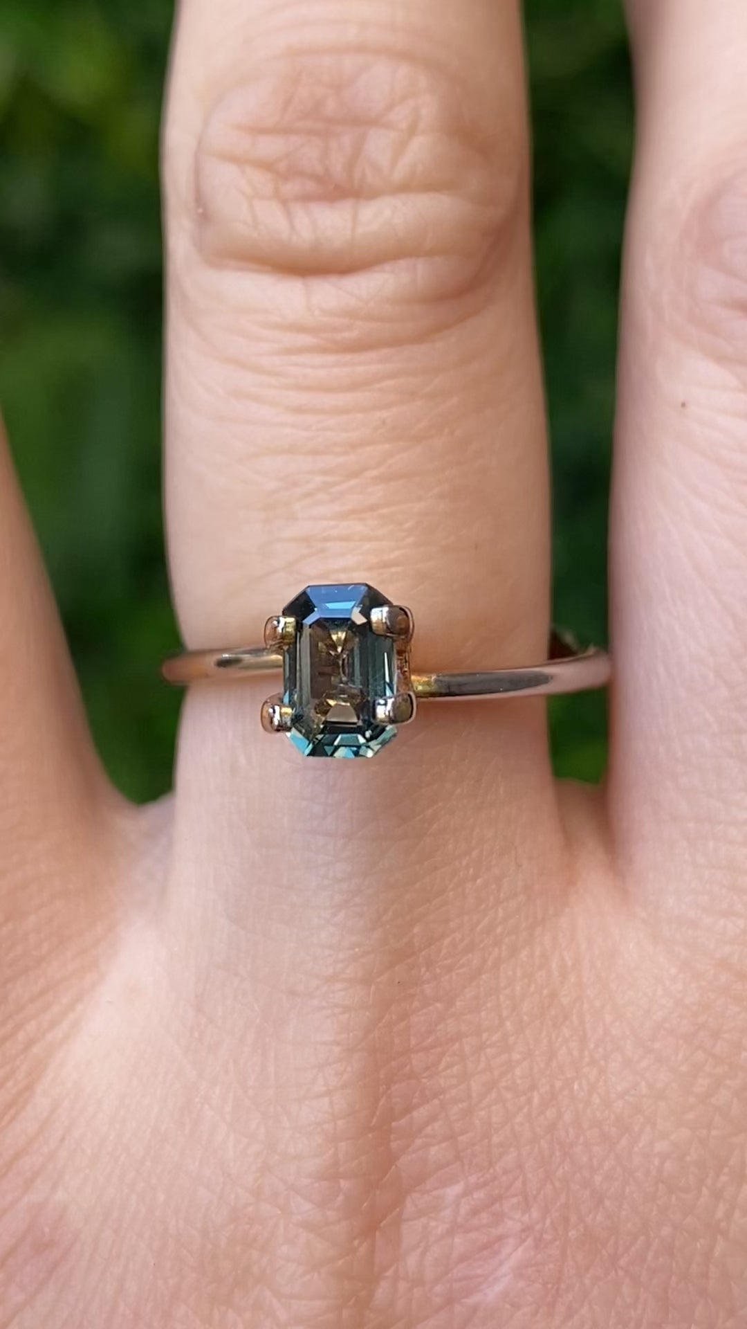 1.20ct Emerald Cut Blue Green Madagascar Sapphire SF525