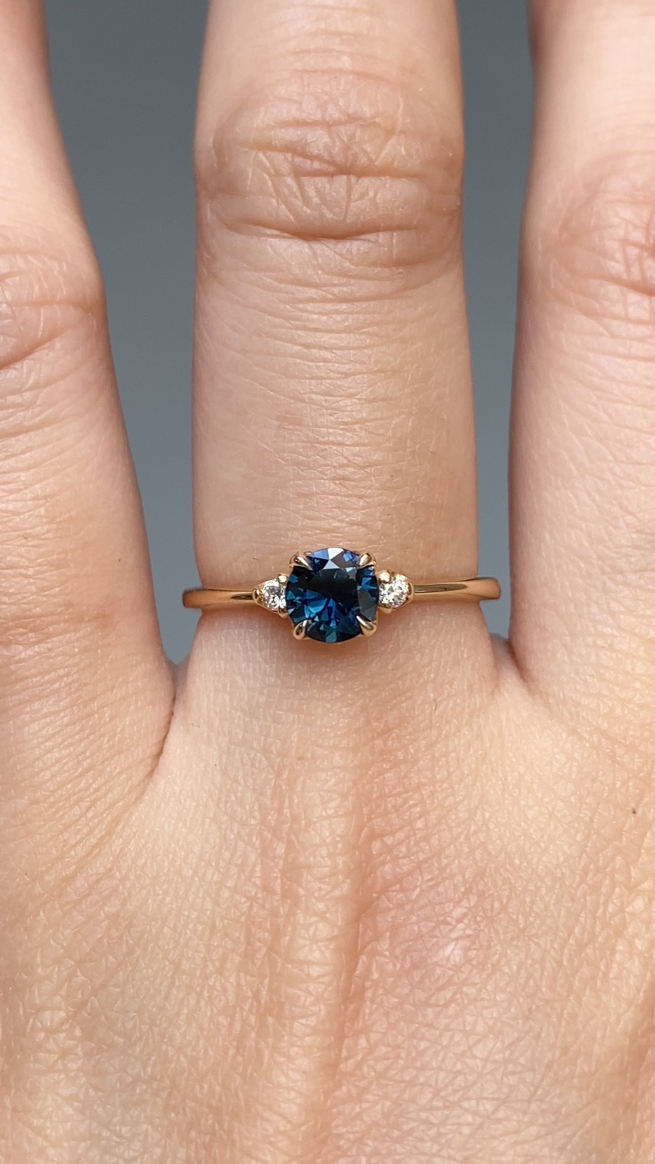 Sofia Ring, 0.72ct Deep Blue Queensland Sapphire