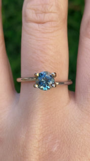 1.24ct Round Cut Blue green Montana Sapphire Sapphire SR433