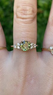 Remi Ring 1.50ct Parti Yellow Green Montana Sapphire, 14K Yellow Gold