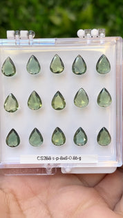 0.70-0.80ct Calibrated Pear Green Sapphire (8x6mm)