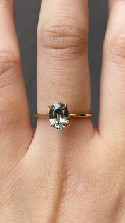 【一点物】ジェーンリング ・1.47ct・非加熱マダガスカル産グレーブルーサファイア・K14YG