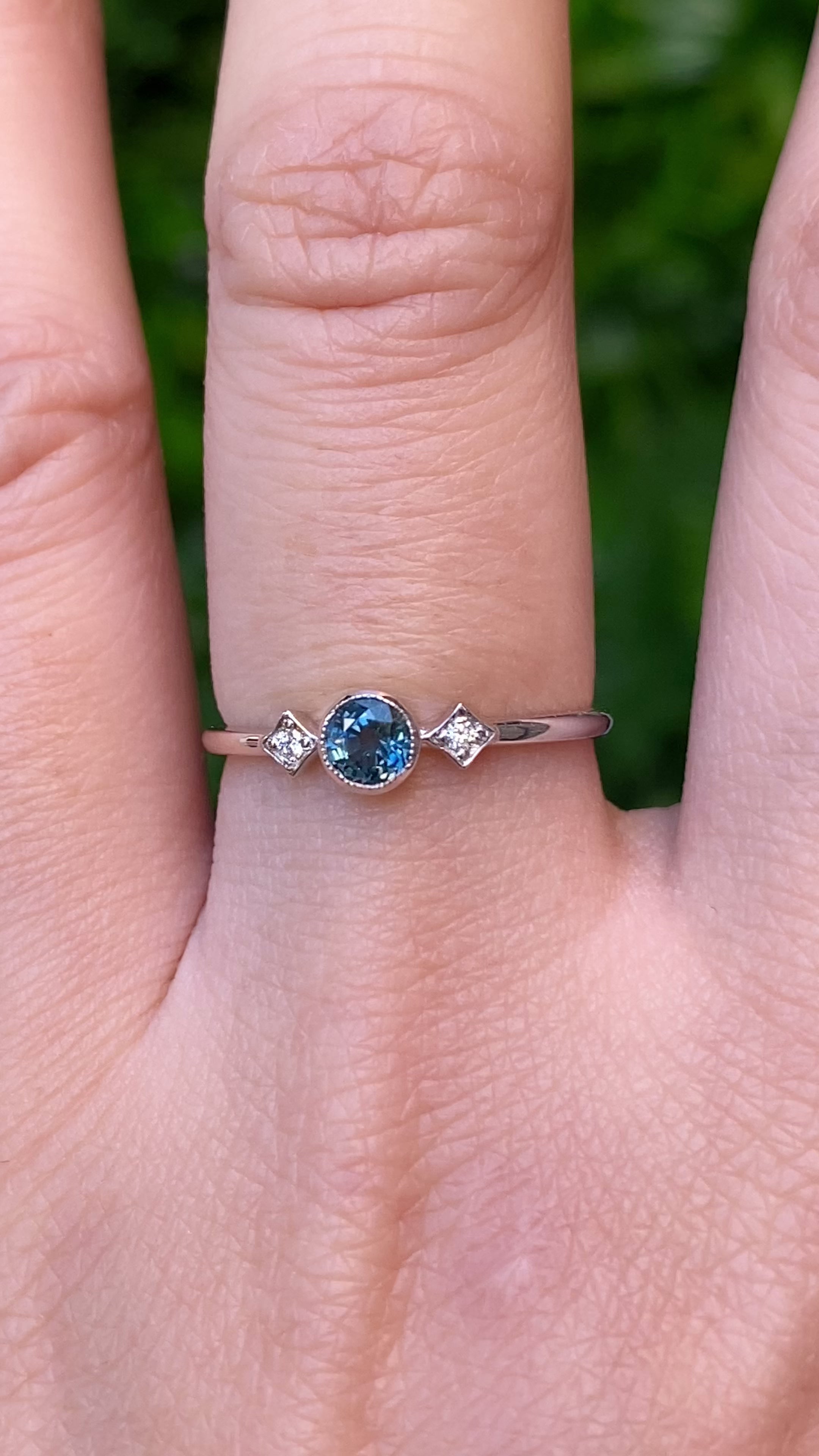 Moon & Star Ring, Queensland Sapphire of your choice